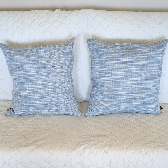 Rodeo Home Set Of 2 Down Filled Blue Accent Pillows. - Picture 1 of 9
